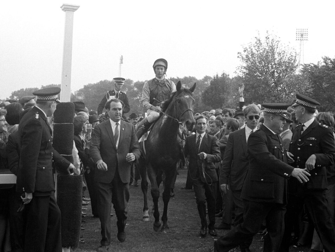 Lester Piggott wins the Derby aboard Nijinsky in 1970 on their way to the Triple Crown